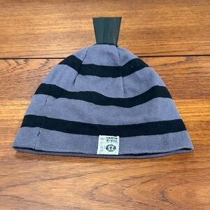 lululemon athletica Gray and Black Striped Kids Beanie